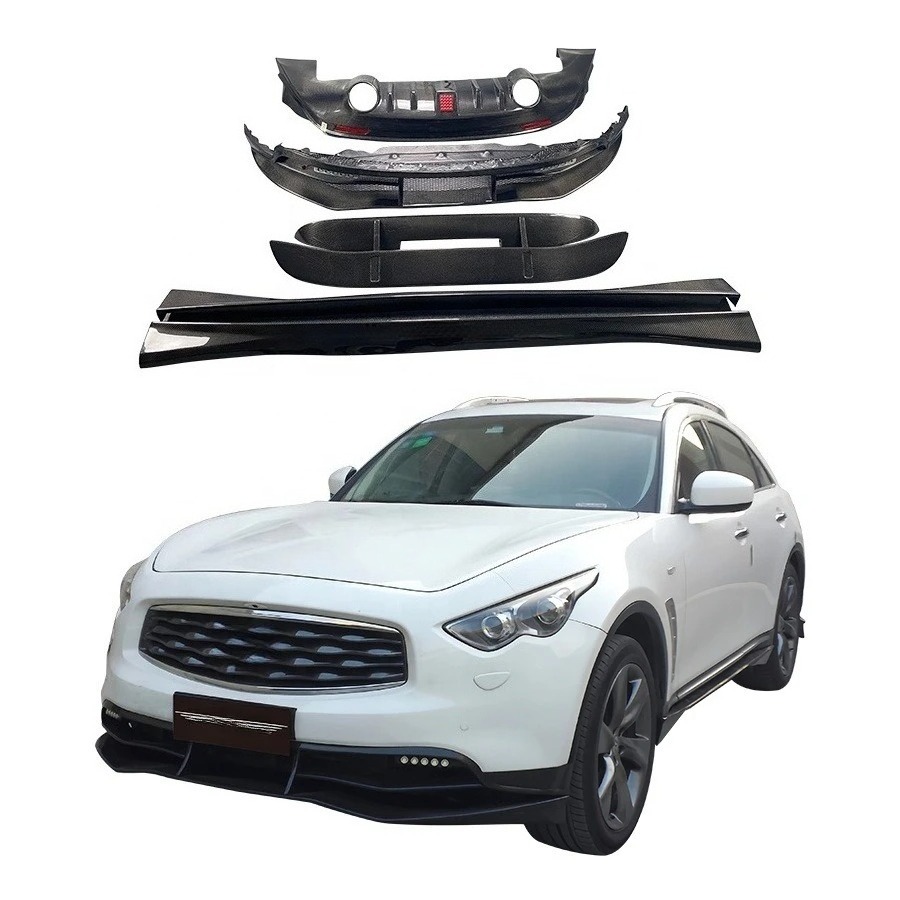 Carbon Fiber Body Kit Front Lip Rear Diffuser Side Skirt Spoiler Wing for FX35 FX37 FX50 QX70